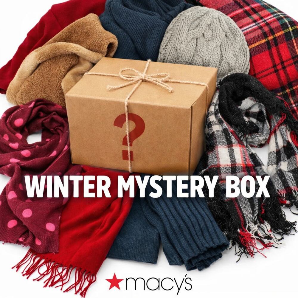 20 Piece Macy’s Winter Accessories Mystery Lot NWT Scarves Hats Reseller Bundle